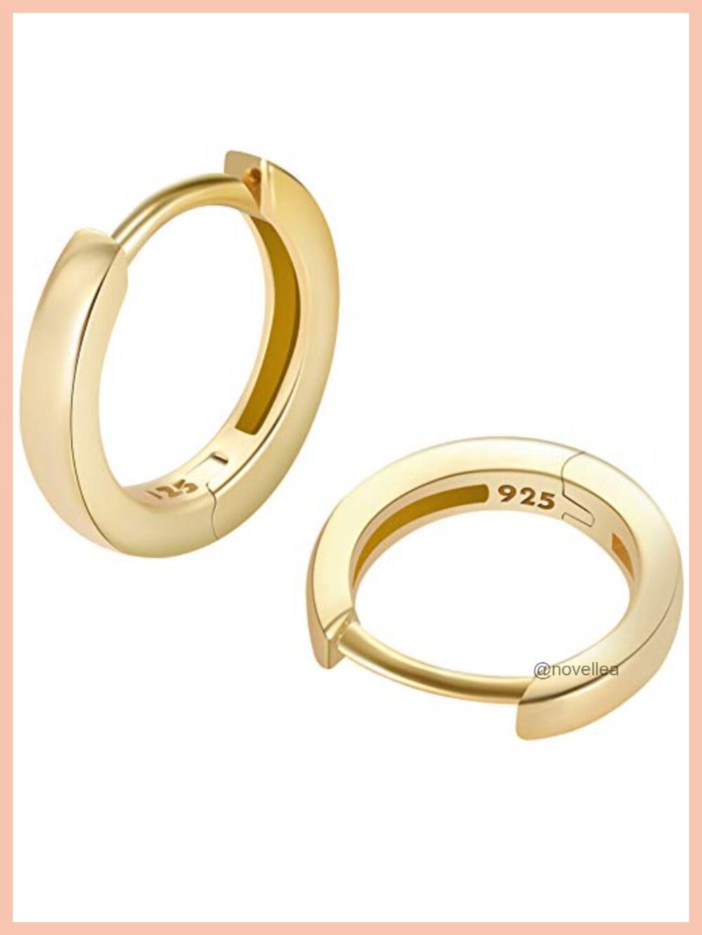 925 Sterling Silver Small 14K Gold Plated Huggie Hoop Earrings Hypoallergenic